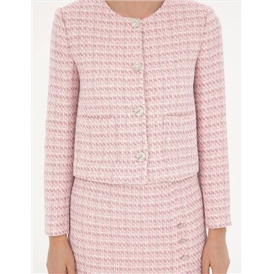 Pembe Tüvit Crop Ceket