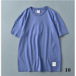 Хлопковая летняя футболка из чистого хлопка с круглым вырезом и короткими рукавами