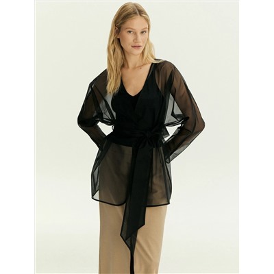 Полупрозрачный жакет с поясом, ML883/moody