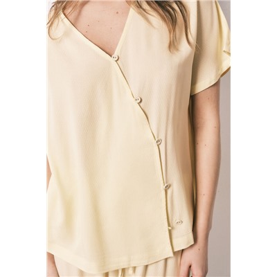 Pijama largo cruzado botones