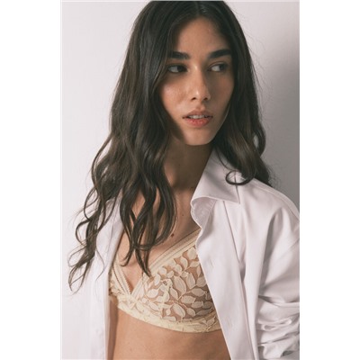 Sujetador trinagular NATURAL encaje beige