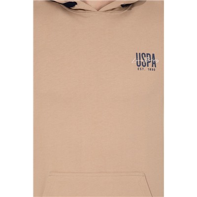 Erkek Camel Kapüşonlu Basic Sweatshirt
