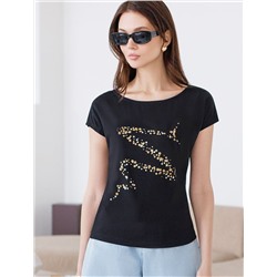 Нарядная футболка с блестящим принтом