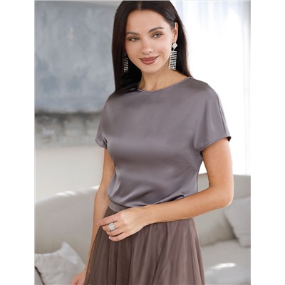 Блузка из стаина с коротким рукавом