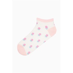 Penti Diamond Flowers Pembe Beyaz 3lü Patik Çorap