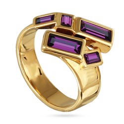 Кольцо Богемия (кристаллы SW темный аметист; покрытие золото), Есть комплект