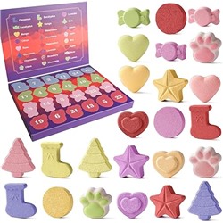 Advent Calendar 2025-24 Pack Aromatherapy Shower Bombs for Relaxation & Stress Relief-Christmas Countdown Gift for Women & Men, Stocking Stuffers