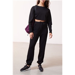 Черные джоггеры Nadiah с высокой талией