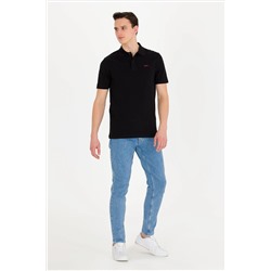 Erkek Siyah Basic Polo Yaka Tişört
