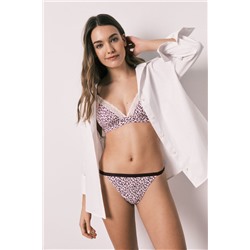 Sujetador trinagular estampado animal print NATURAL