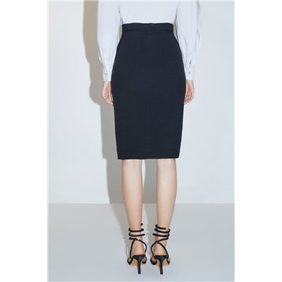 Falda de tubo de talle alto Negro