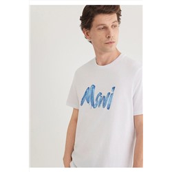 Mavi Logo Baskılı Beyaz Tişört Regular Fit / Normal Kesim 0611321-620