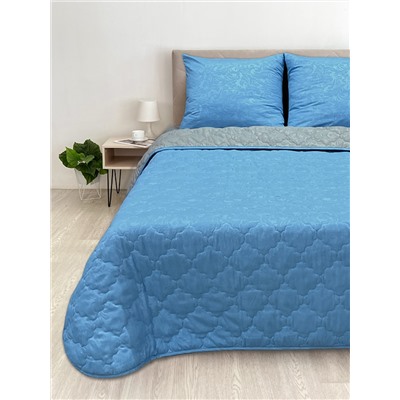 Комплект постельного белья с одеялом New Style КМ-030 голубой-серый