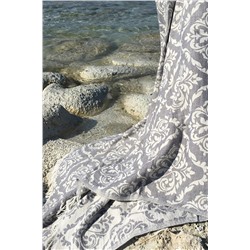 Denizli Concept Gri Barok Desenli Peştamal - 90x170 Cm - %100 Pamuk Peştemal Model