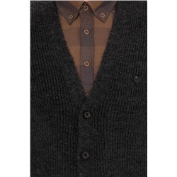 Erkek Antrasit Melanj Triko Hırka