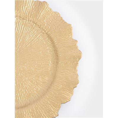 Тарелка подстановочная, 33 см, пластик, золотистая, Iceberg