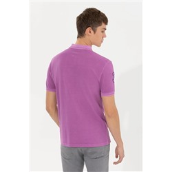 Erkek Menekşe Basic Polo Yaka Tişört