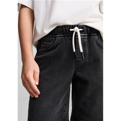 Bermudas denim cintura elástica