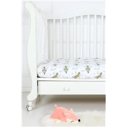 Простыня на резинке из поплина на прямоугольный матрас 120х НАТАЛИ #980325