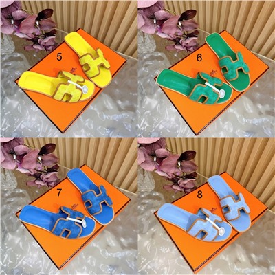 Женские замшевые шлепки с плетением  ХЕРМЕ*С ОРА*Н