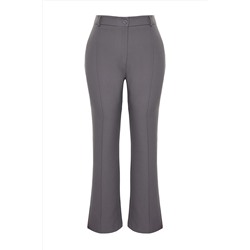 Trendyol Curve Gri Yüksek Bel Geniş Kesim Dokuma Pantolon TBBAW24AR00032