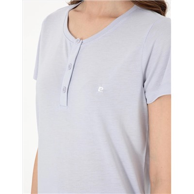 Mavi Kısakollu Kapri Pijama Takımı