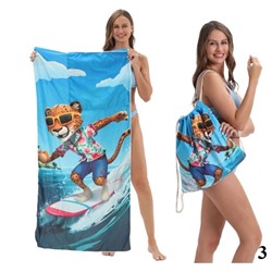 Складное пляжное полотенце «два в одном» с принтом