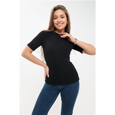 Футболка женская в рубчик (боковая молния)