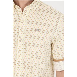 Erkek Açık Sarı Uzun Kollu Gömlek