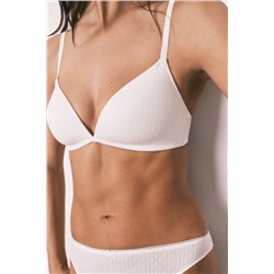 Sujetador triangular relleno algodón blanco