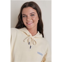 Sudadera capucha felpa amarillo