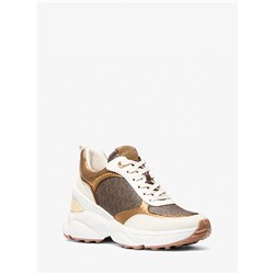 Katrina Signature Logo and Metallic Lizard Embossed Trainer