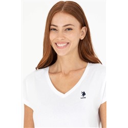 Kadın Beyaz V - Yaka Tişört