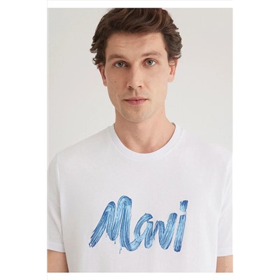 Mavi Logo Baskılı Beyaz Tişört Regular Fit / Normal Kesim 0611321-620