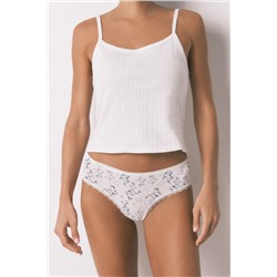 Braga brasileña ancha beige estampado flores