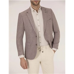 Gül Kurusu Keten Karışımlı Blazer Ceket