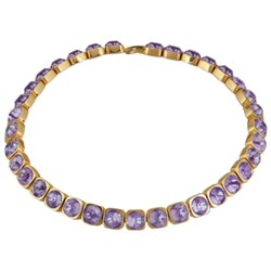 Колье Теннис (кристаллы SW пурпурные 8мм; покрытие золото) 37-40см, Есть комплект