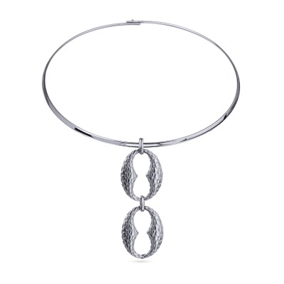 Колье-чокер Рептилия (покрытие родий) 42см, Есть комплект