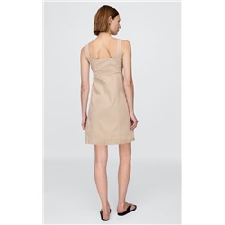 Shirred Button-Front Dress