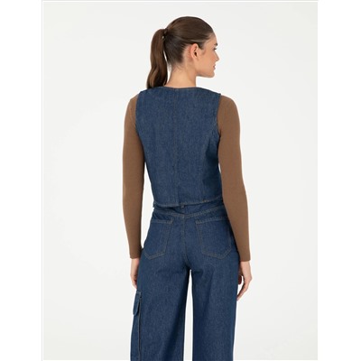 İndigo Slim Fit Yelek