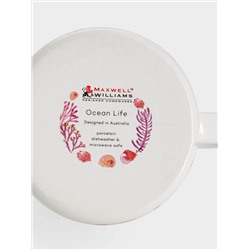 Кружка, 380 мл, фарфор P, белая/розовая, Морская жизнь, Ocean Life