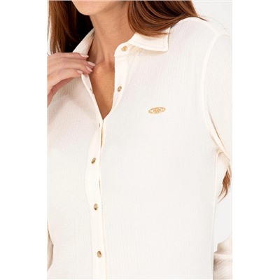 Kadın Krem Örme Gömlek