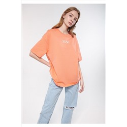 Mavi Logo Baskılı Turuncu Tişört Oversize / Geniş Kesim 1611593-84617