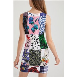 Vestido slim patch escote cuadrado