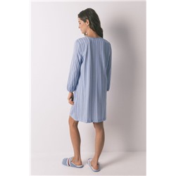 Camisón corto rayas algodón azul