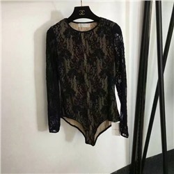 Zimmermann сетчатый кружевной топ с длинными рукавами и цветочным узором, черный, абрикосовый, белый, S-XL, [размер L; обхват груди 86, длина рукава 60, длина платья 75]