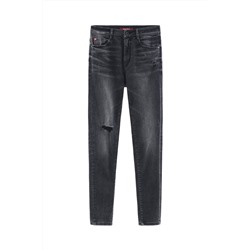 Vaquero skinny push-up de tiro alto Negro