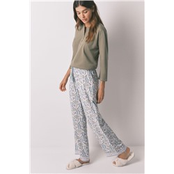 Pantalón largo viscosa print flores