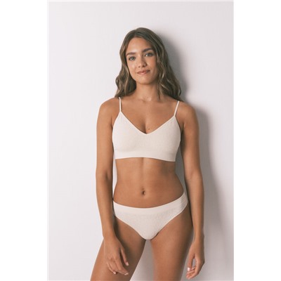 Tanga sin costuras animal print beige