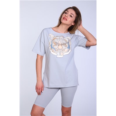 Костюм женский с велосипедками и футболкой тк-246а.гол